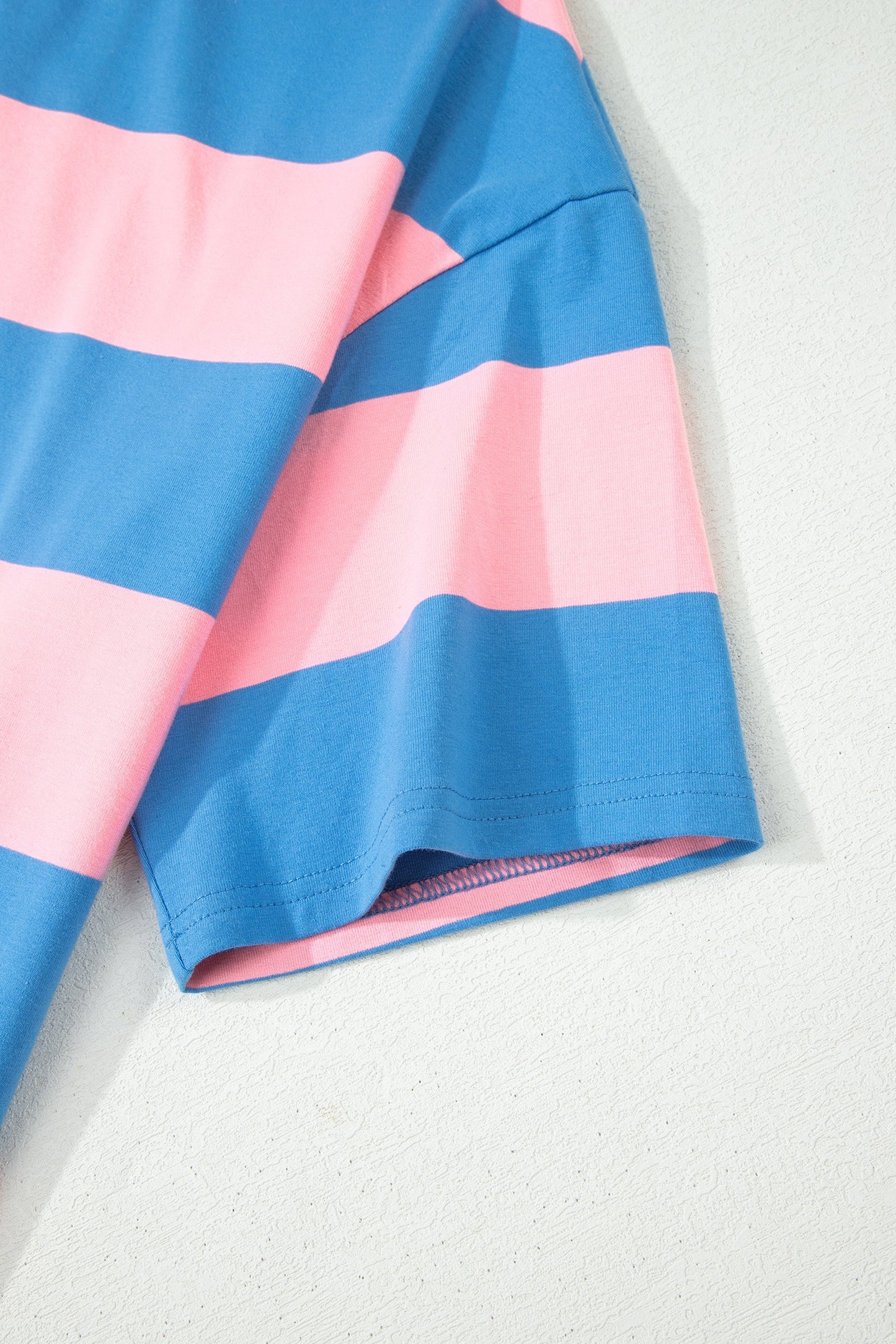 Bright Pink Striped Color Block Oversize Tunic Top