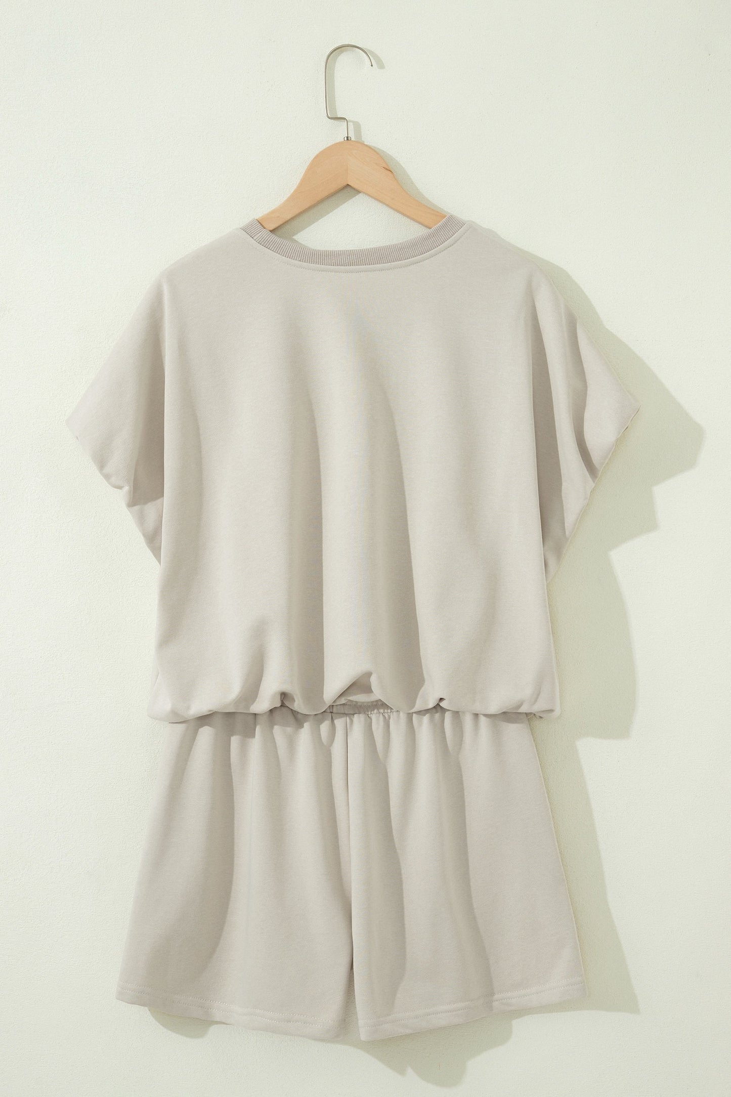Puffy Loose Top Drawstring Shorts 2pcs Outfit