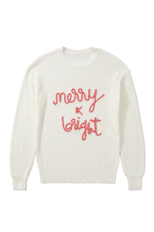White Merry and Bright Sweater