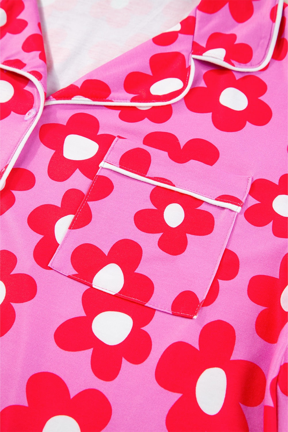 Bright Pink Flower Print PJ Set