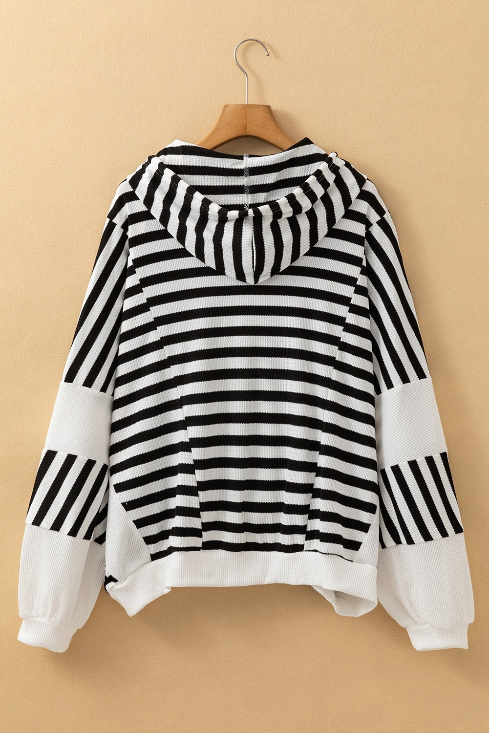 Black and White Oversized Striped Henley
