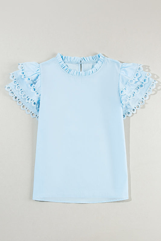 Blue Ric Rak Cap Sleeve Blouse
