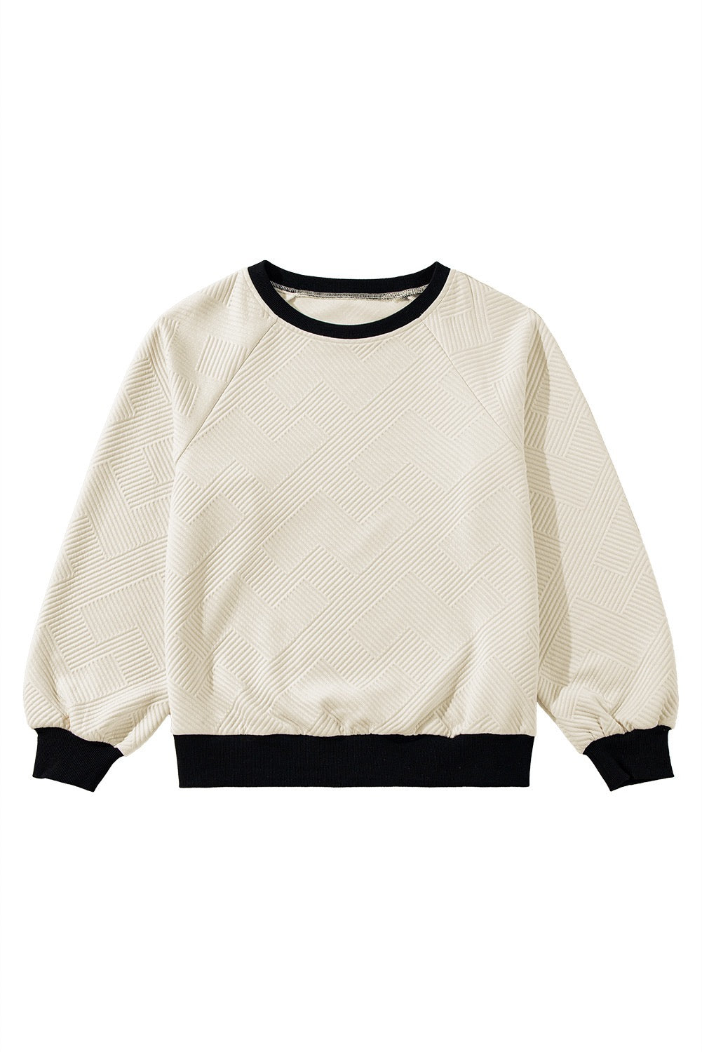Black Contrast Raglan Top