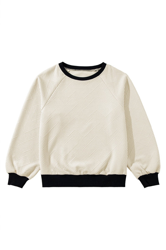 Black Contrast Raglan Top