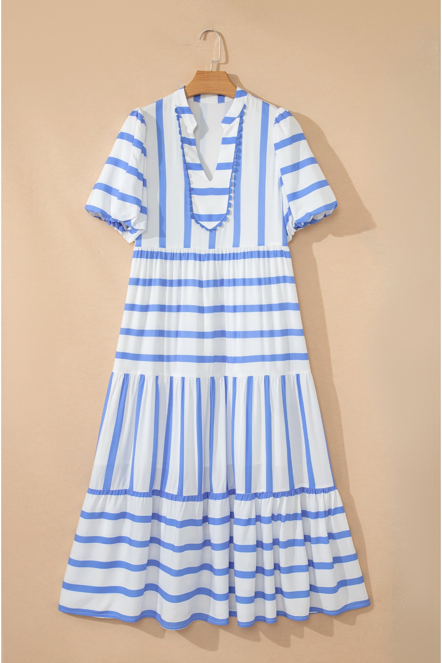 Blue Stripe Ricrac Trim Maxi