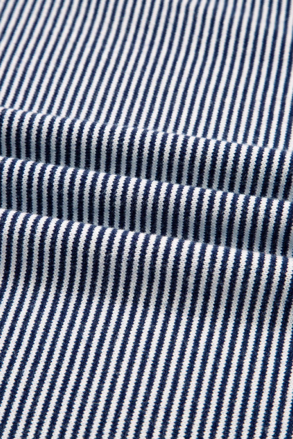Blue Stripe Color Block Patchwork Dolman Oversize Tunic