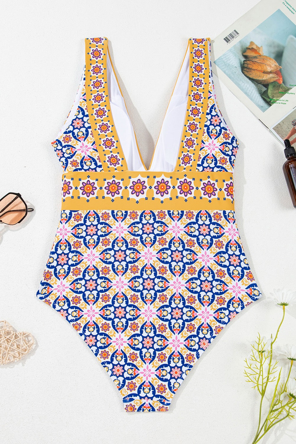 Yellow Floral One Piece