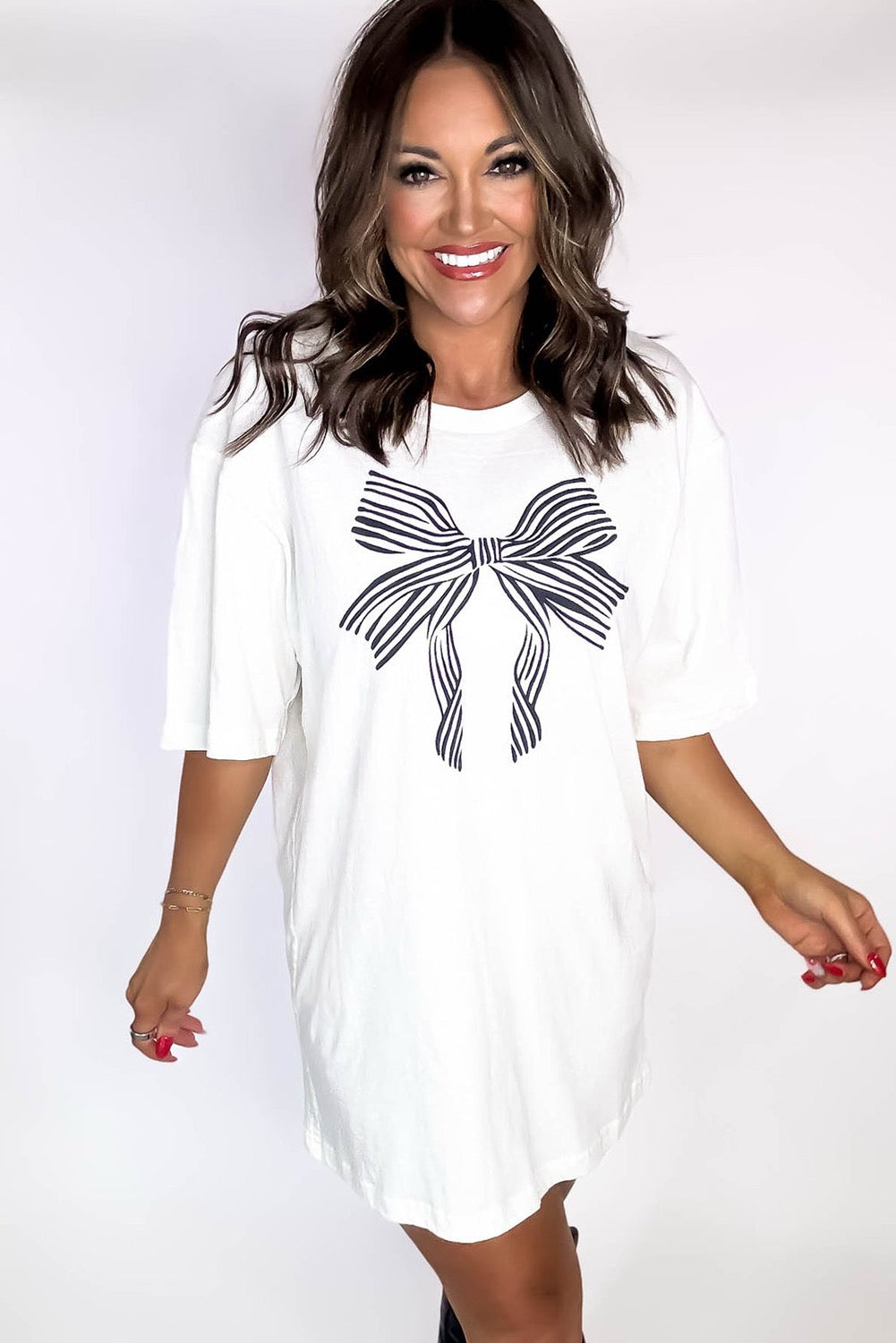 Black Bow Tshirt Dress