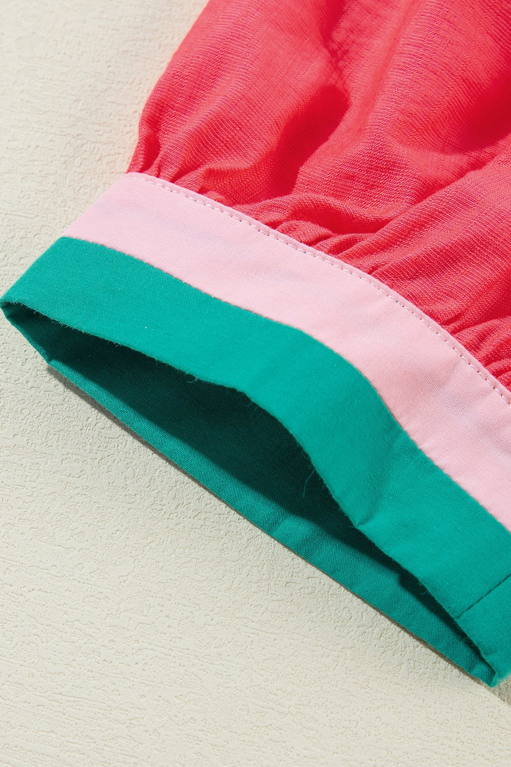 Carrott Colorful Trim Short Sleeve Blouse