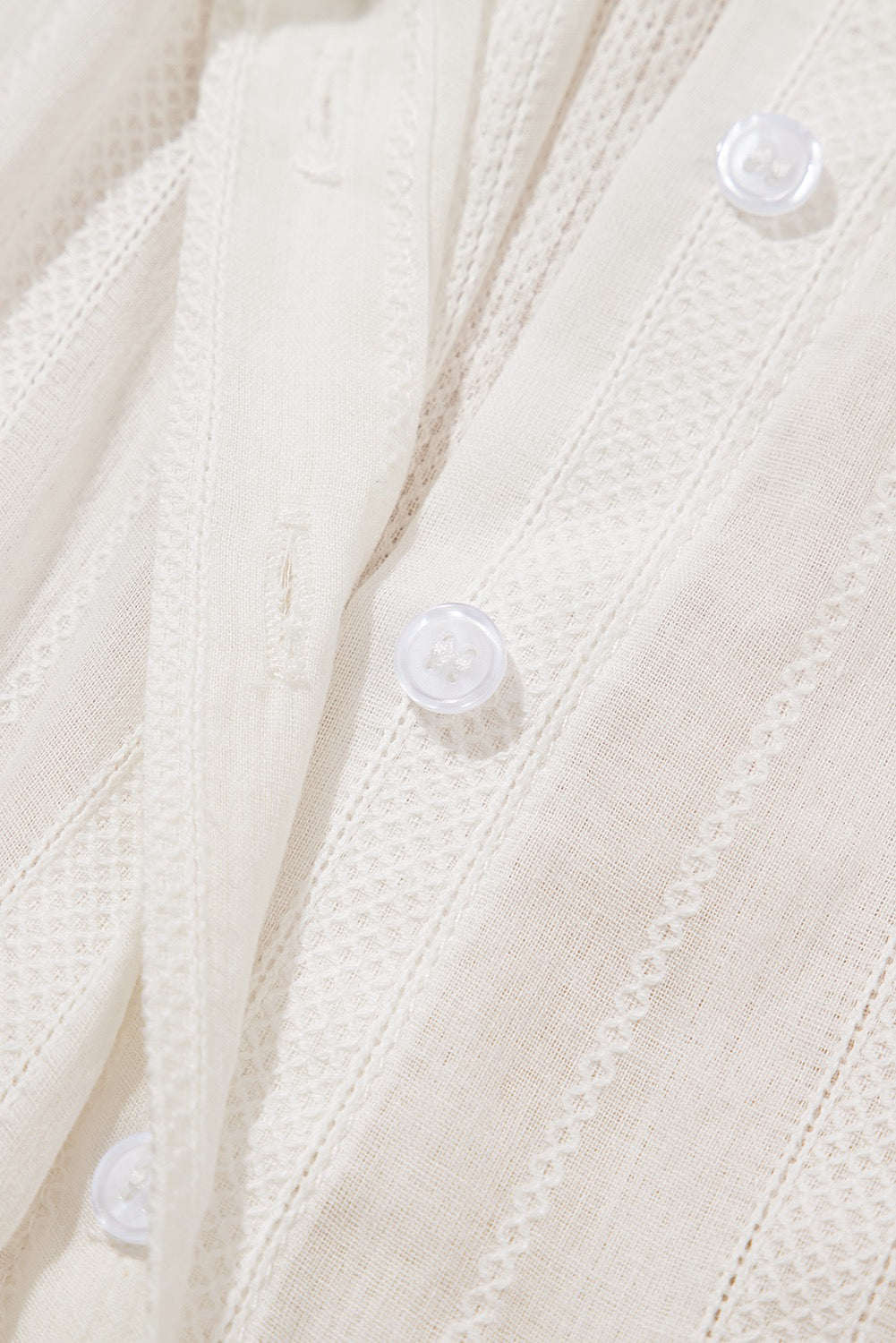 White Lace Crochet Ruffled Buttoned Loose Fit Tank