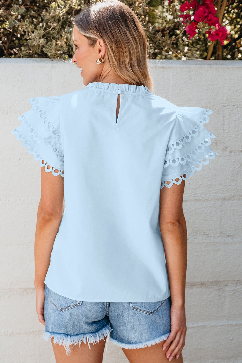 Blue Ric Rak Cap Sleeve Blouse