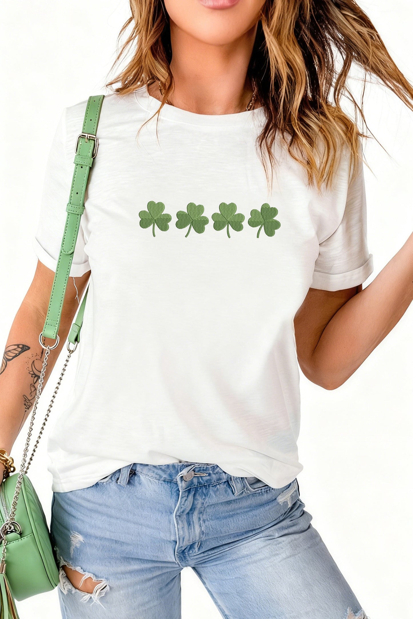Embroidered Clover Tee