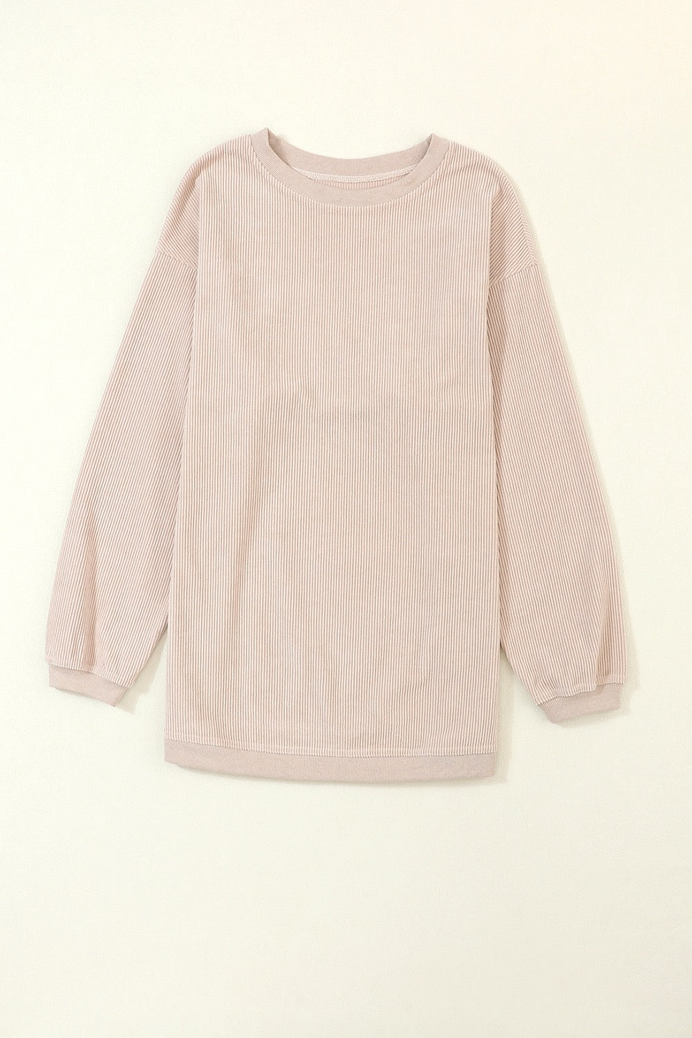 Beige Corduroy Oversized Sweatshirt