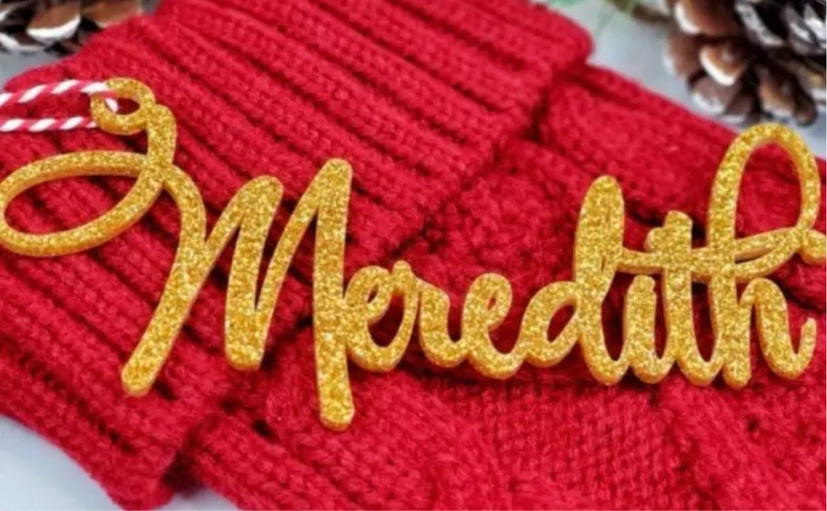 Acrylic Christmas Stocking Name Tag