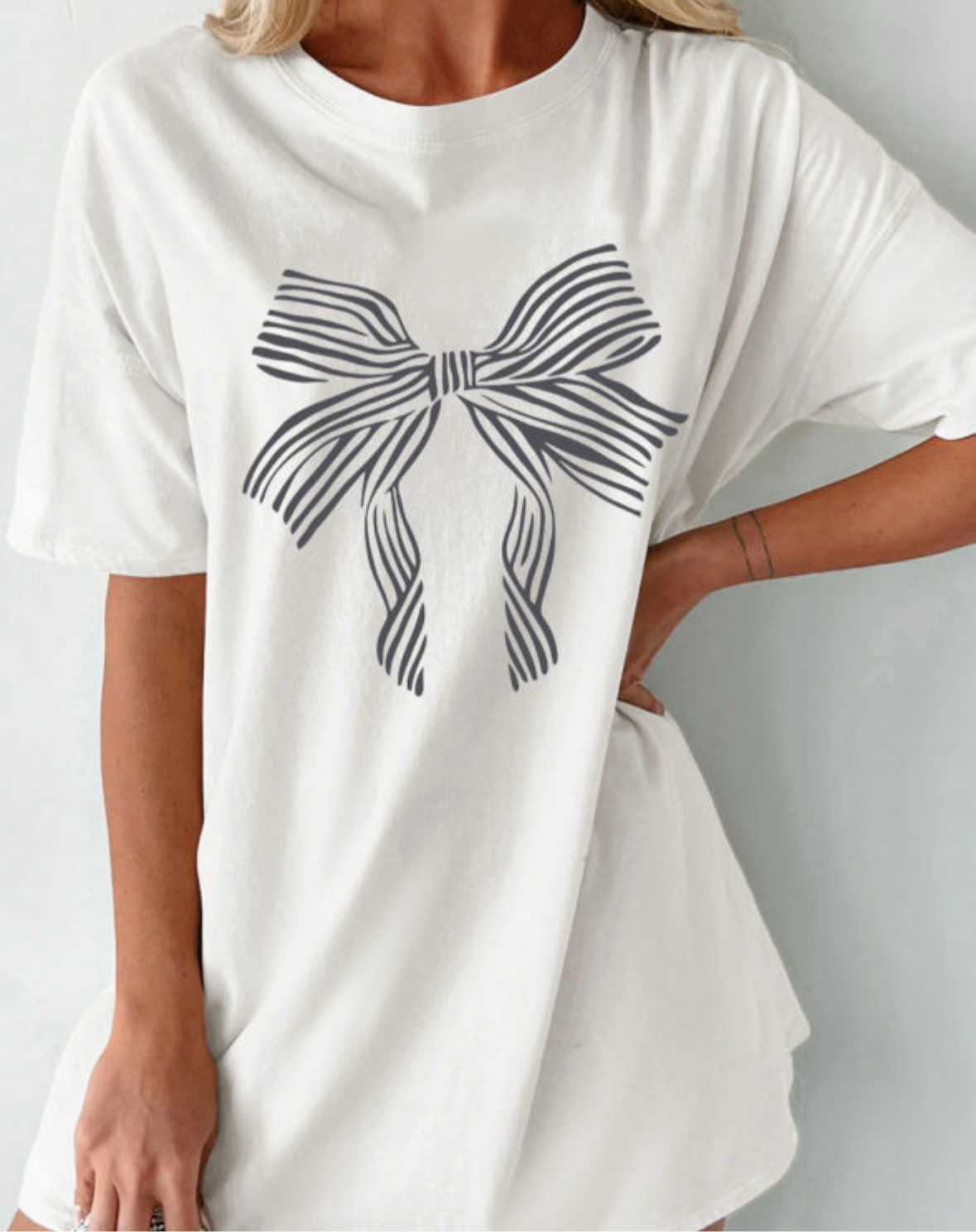 Black Bow Tshirt Dress