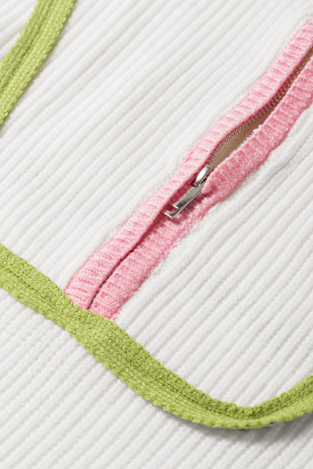 White Quarter Zip Sweater