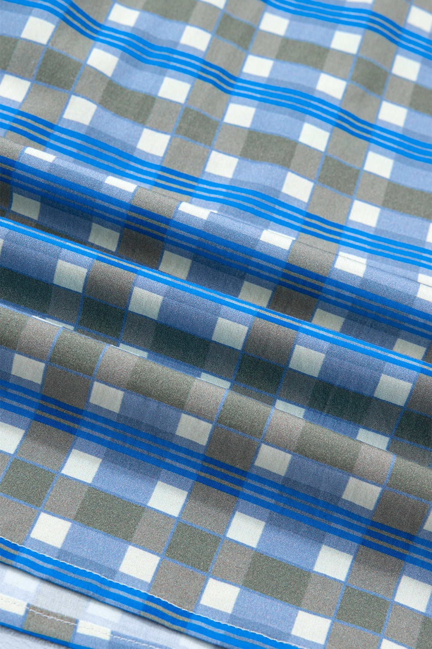 Blue Plaid Long Sleeve Top