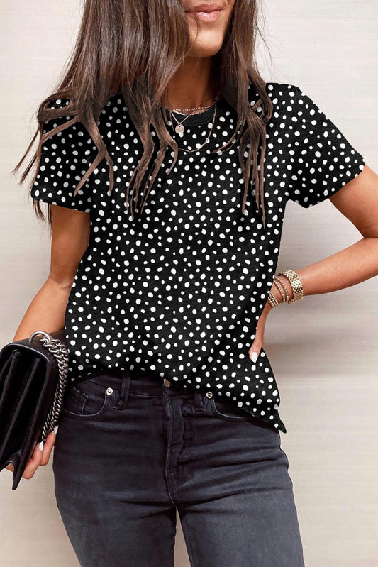 Black Cheetah Print Basic Tee