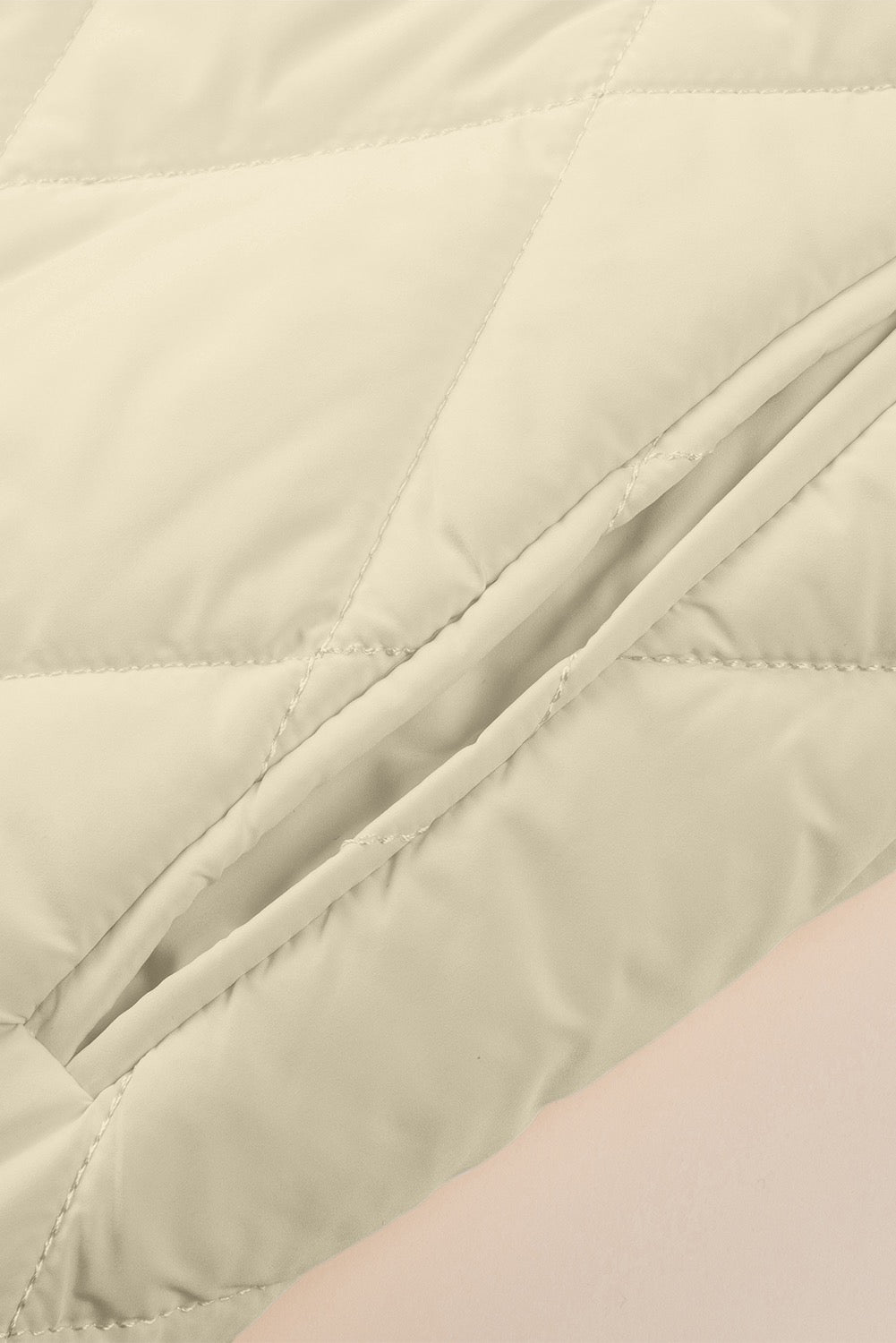 Beige Quilted Puffer Coat