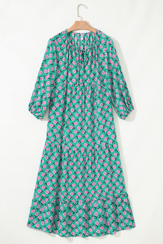 Boho Printed Half Sleeve Maxi Dress