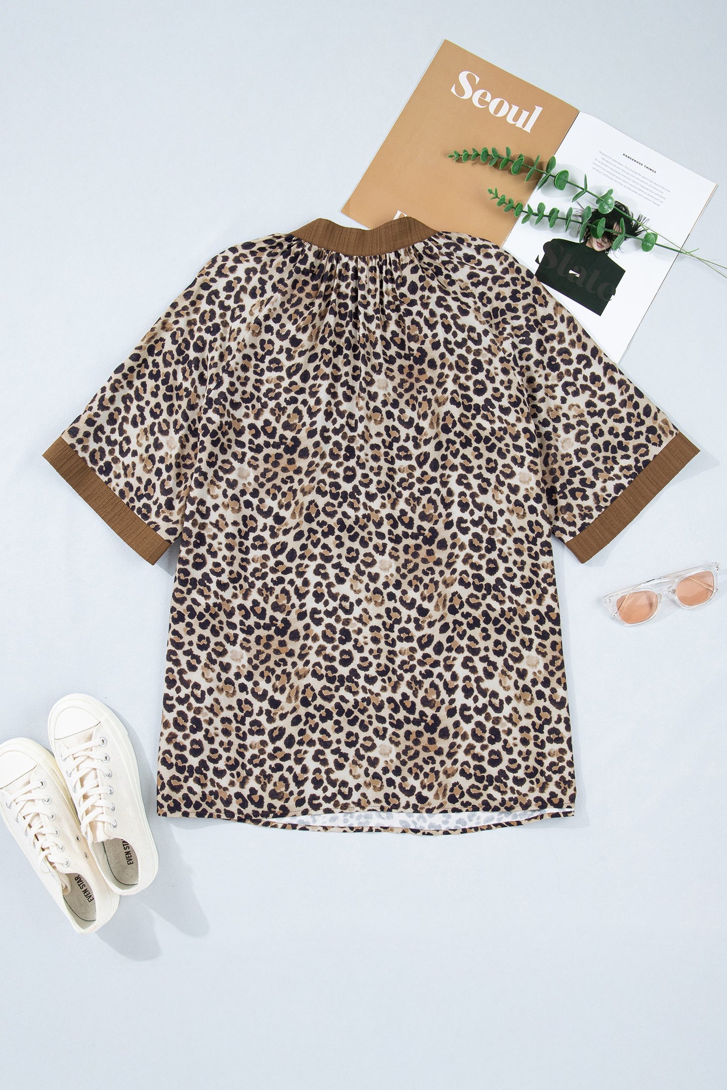 Brown Leopard Blouse