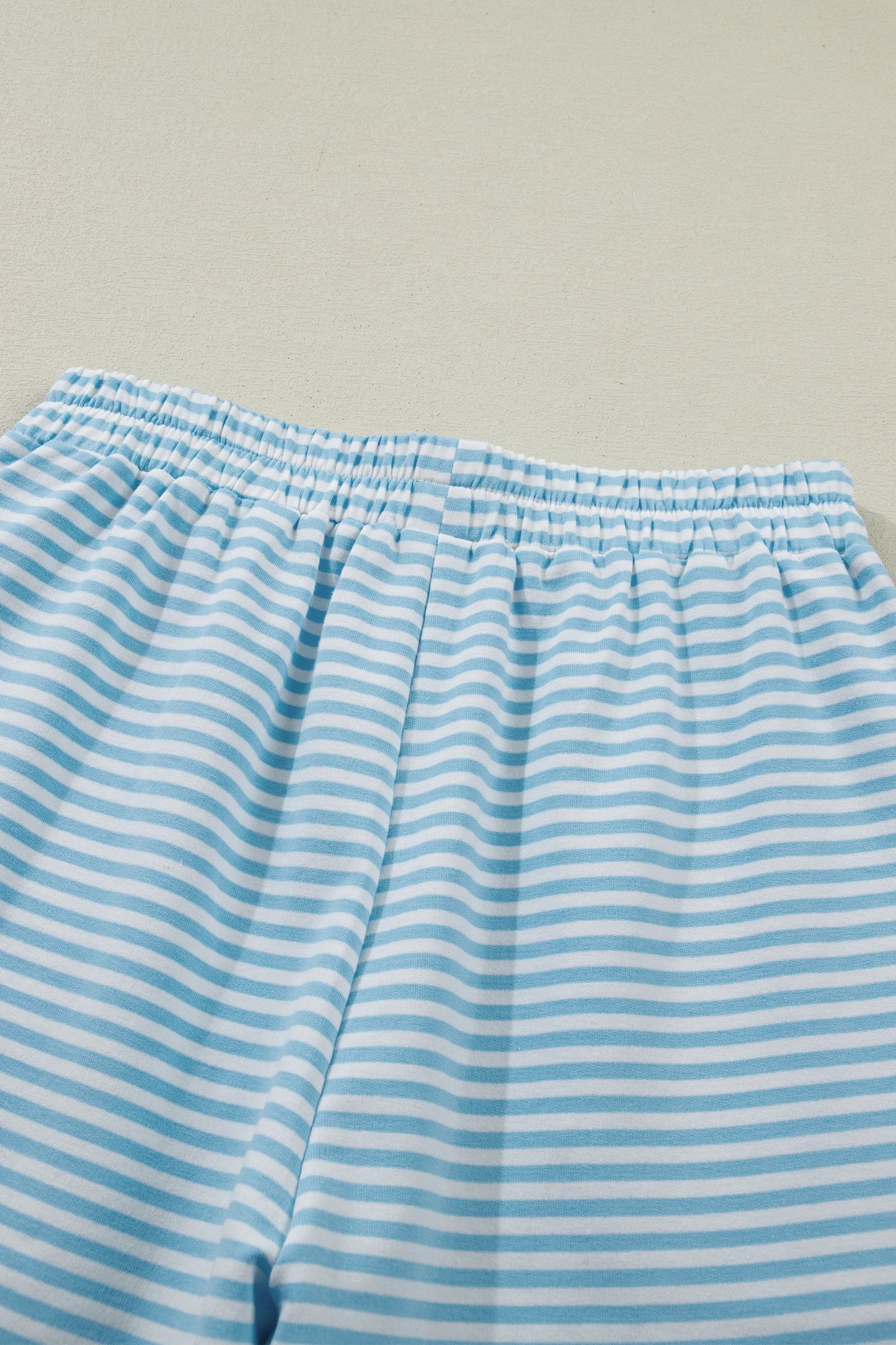 Blue Stripe Shorts Set