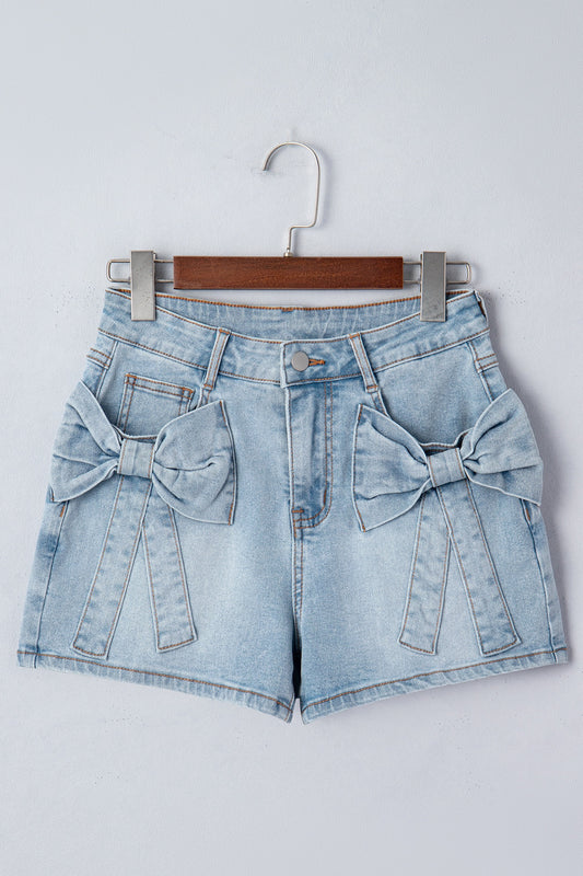 Bow Detail Denim Shorts