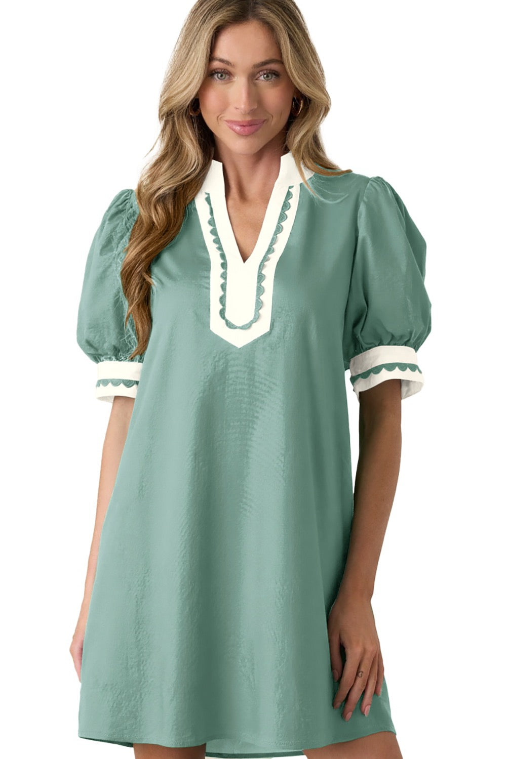 Green Scallop Dress