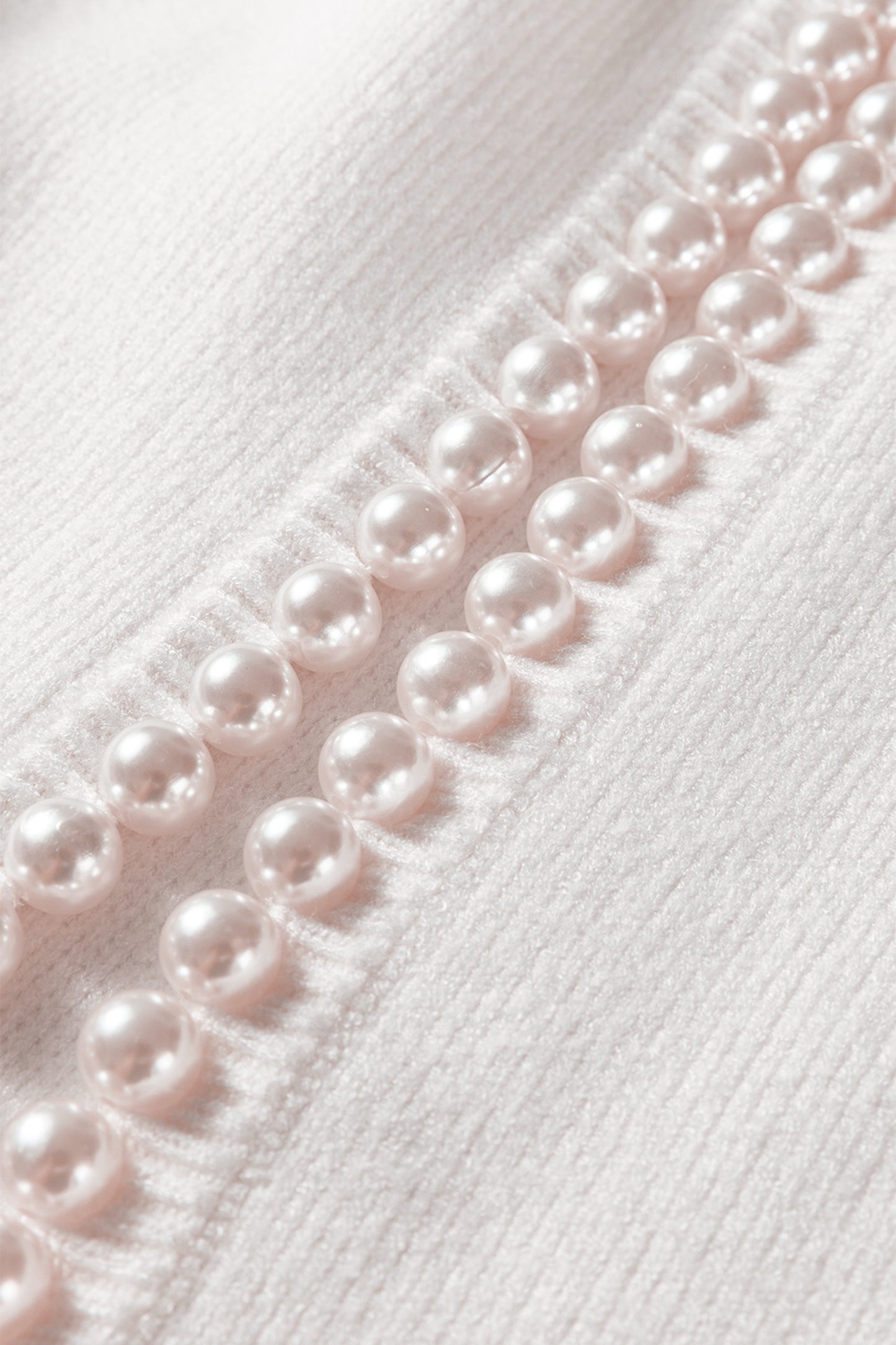White Pearl Embellished Open Front Cardigan