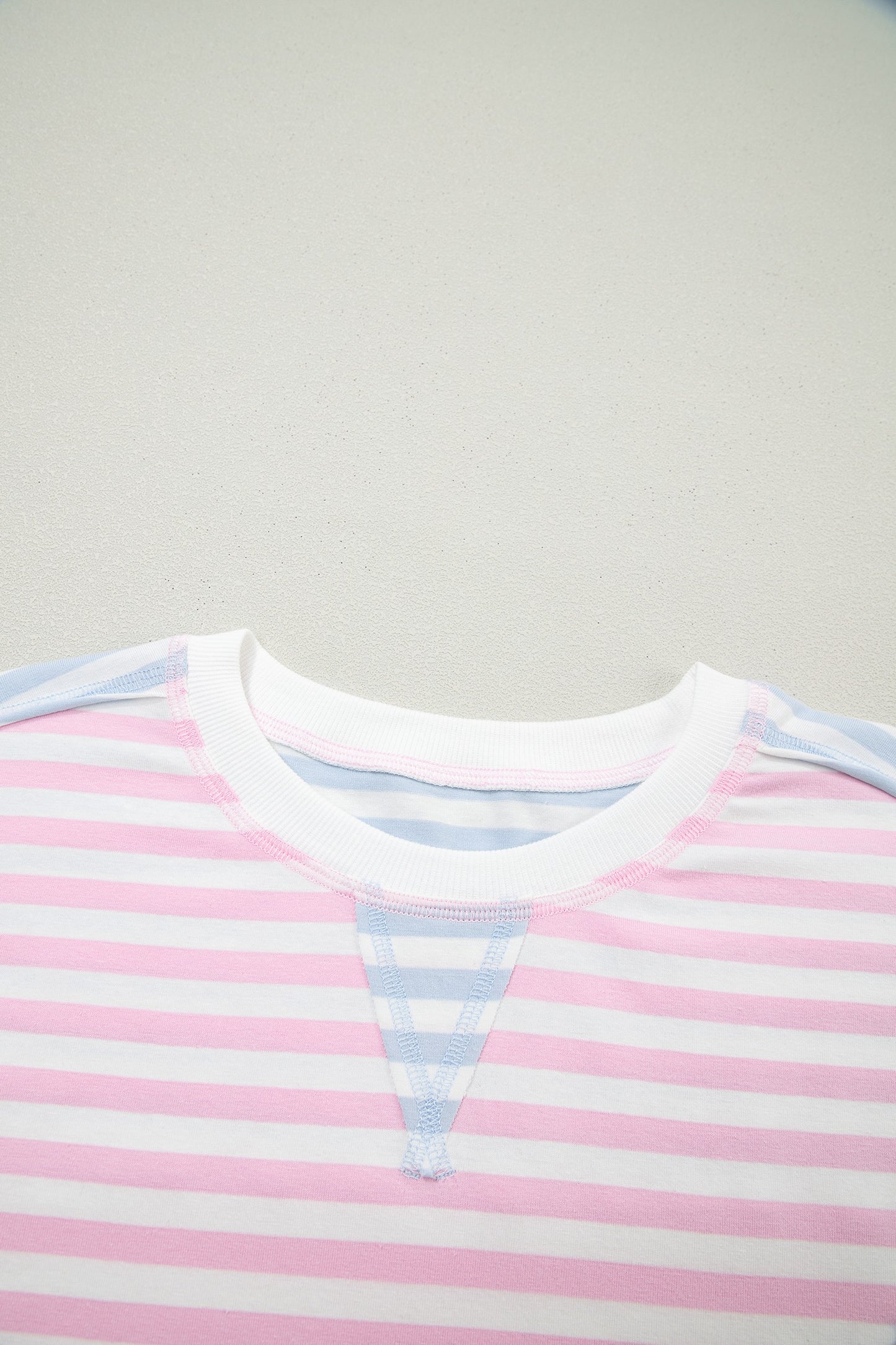 Casual Stripe Oversize Dolman Sleeve Patchwork