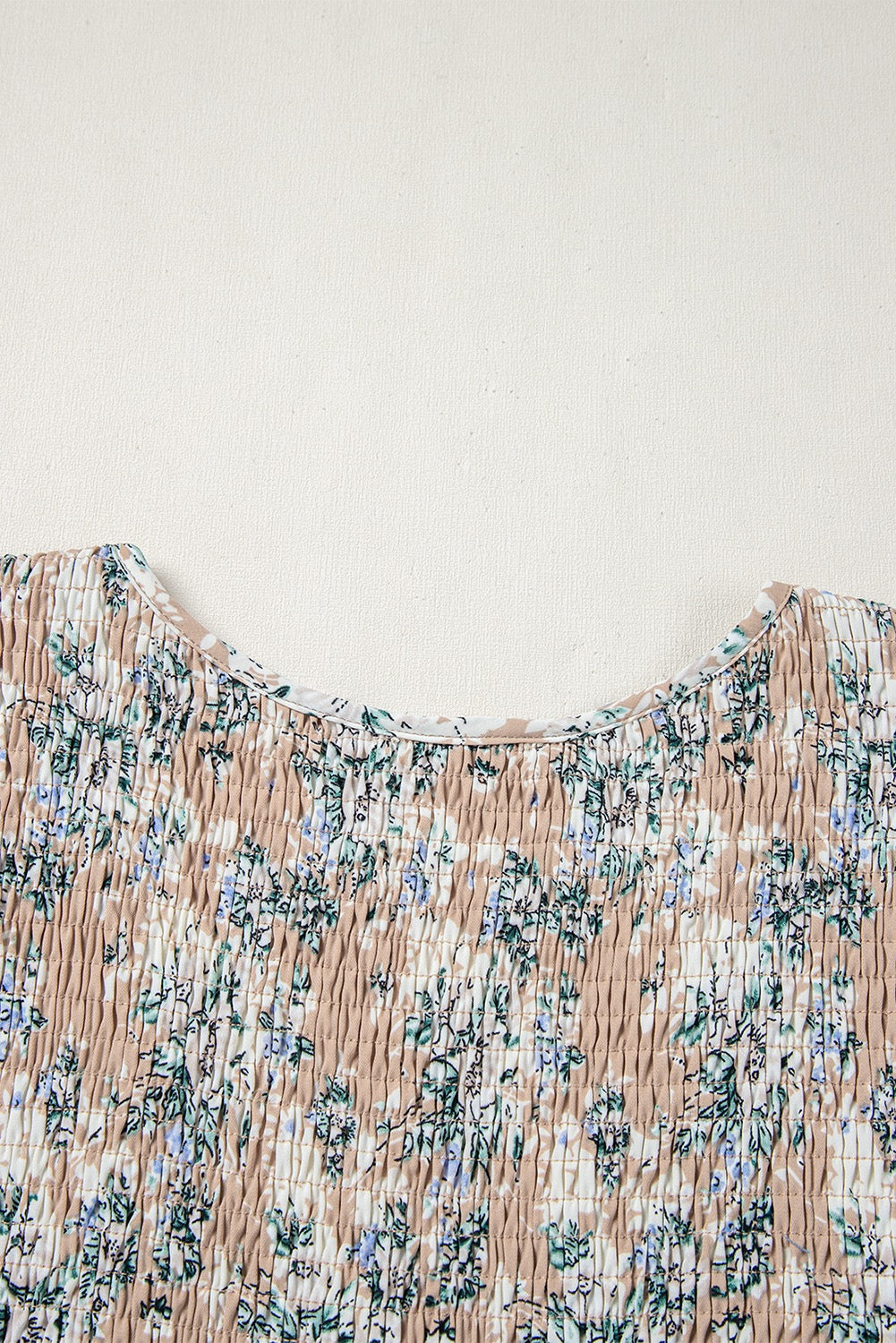Khaki Maple Grove Floral Smocked Puff Sleeve Dress