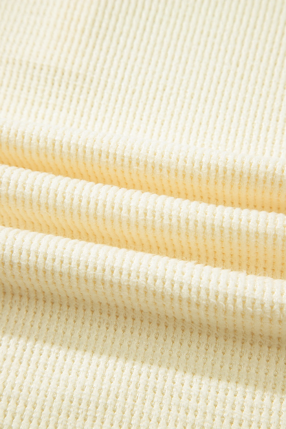 Henley Top Oatmeal Textured Knit Half Buttons