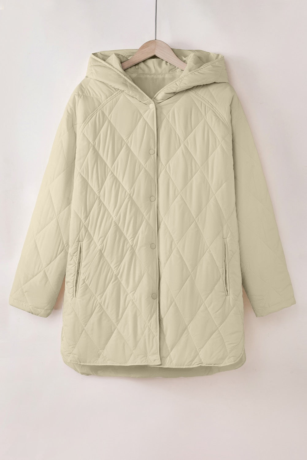 Beige Quilted Puffer Coat