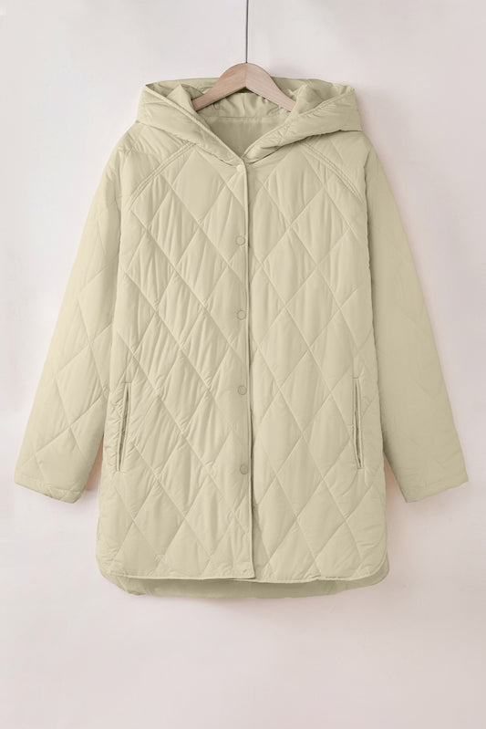 Beige Quilted Puffer Coat