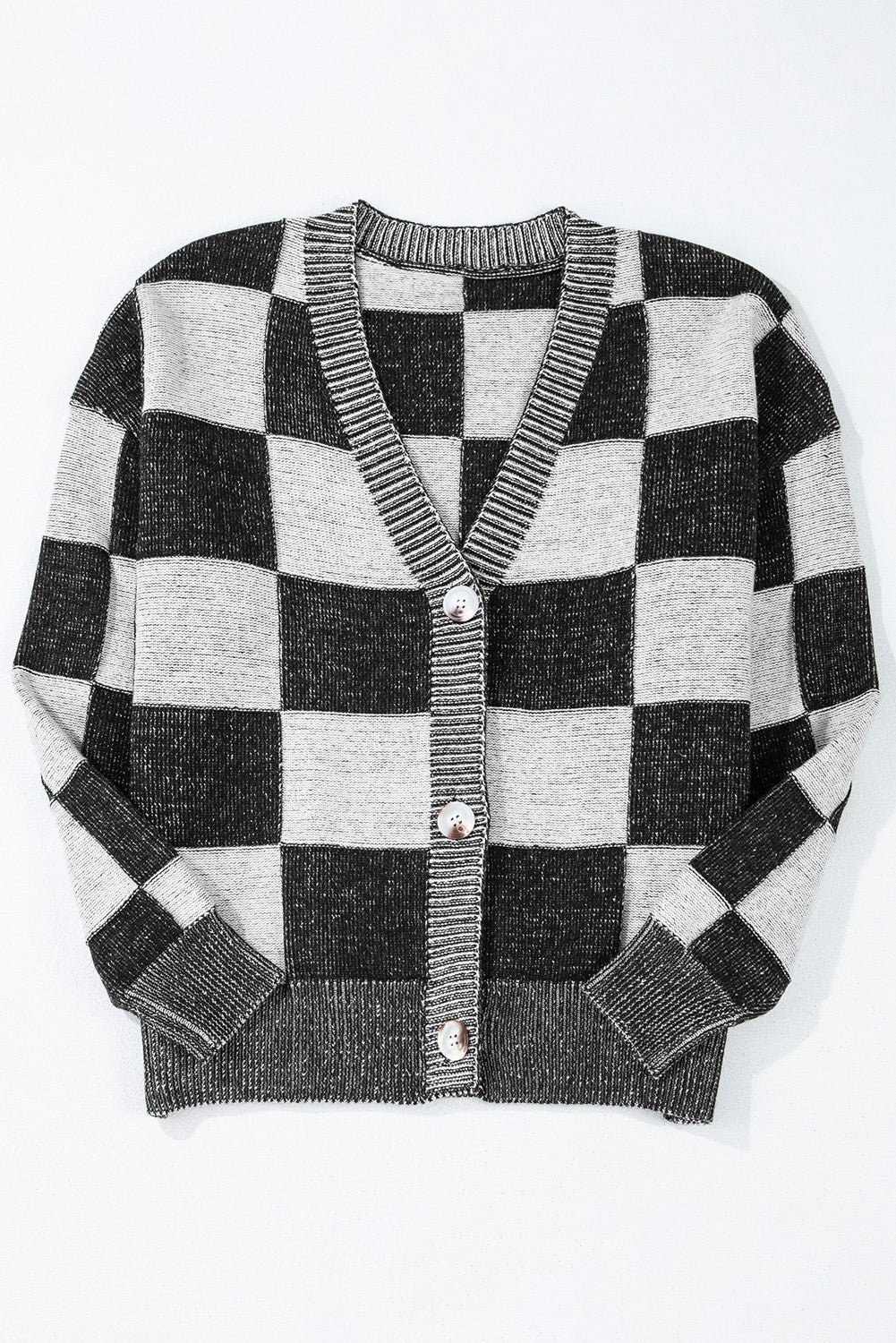 Black Checkered Cardigan