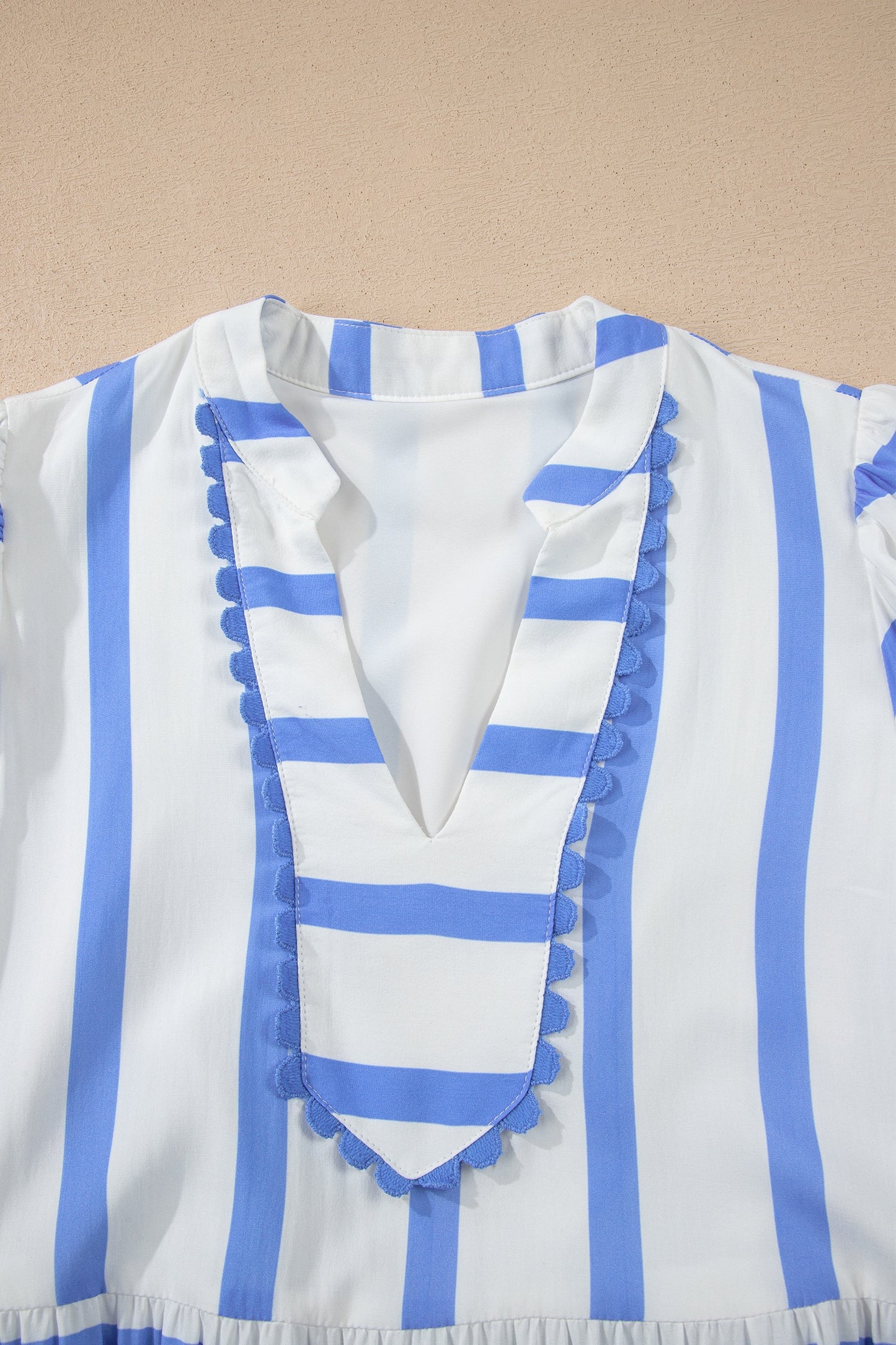 Blue Stripe Ricrac Trim Maxi