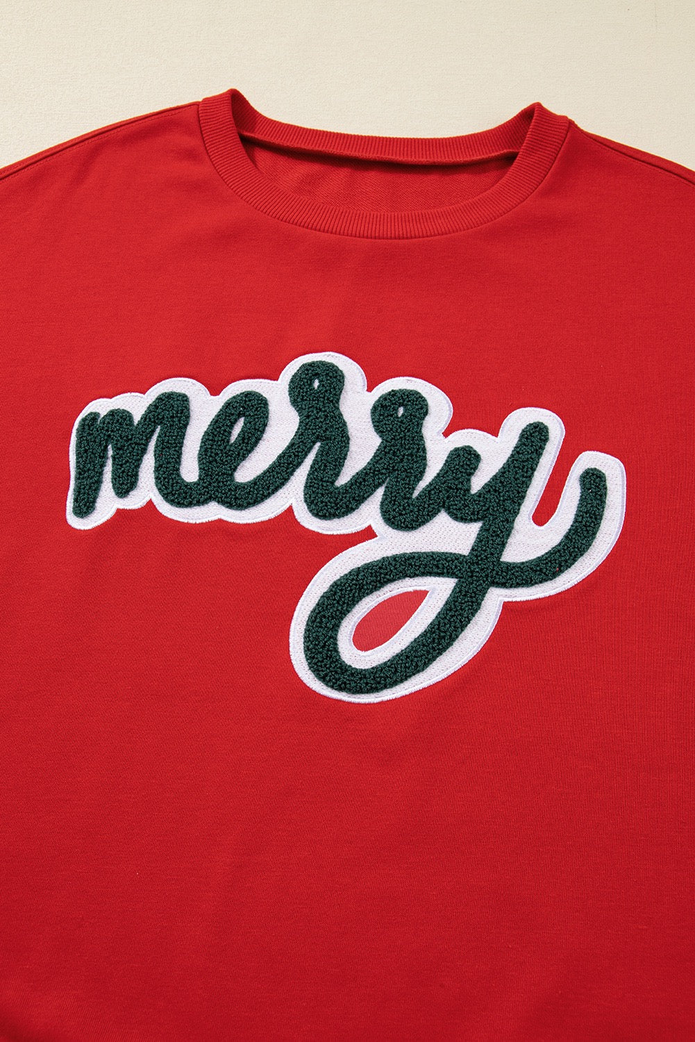 Red Varsity Letter MERRY Sweatshirt