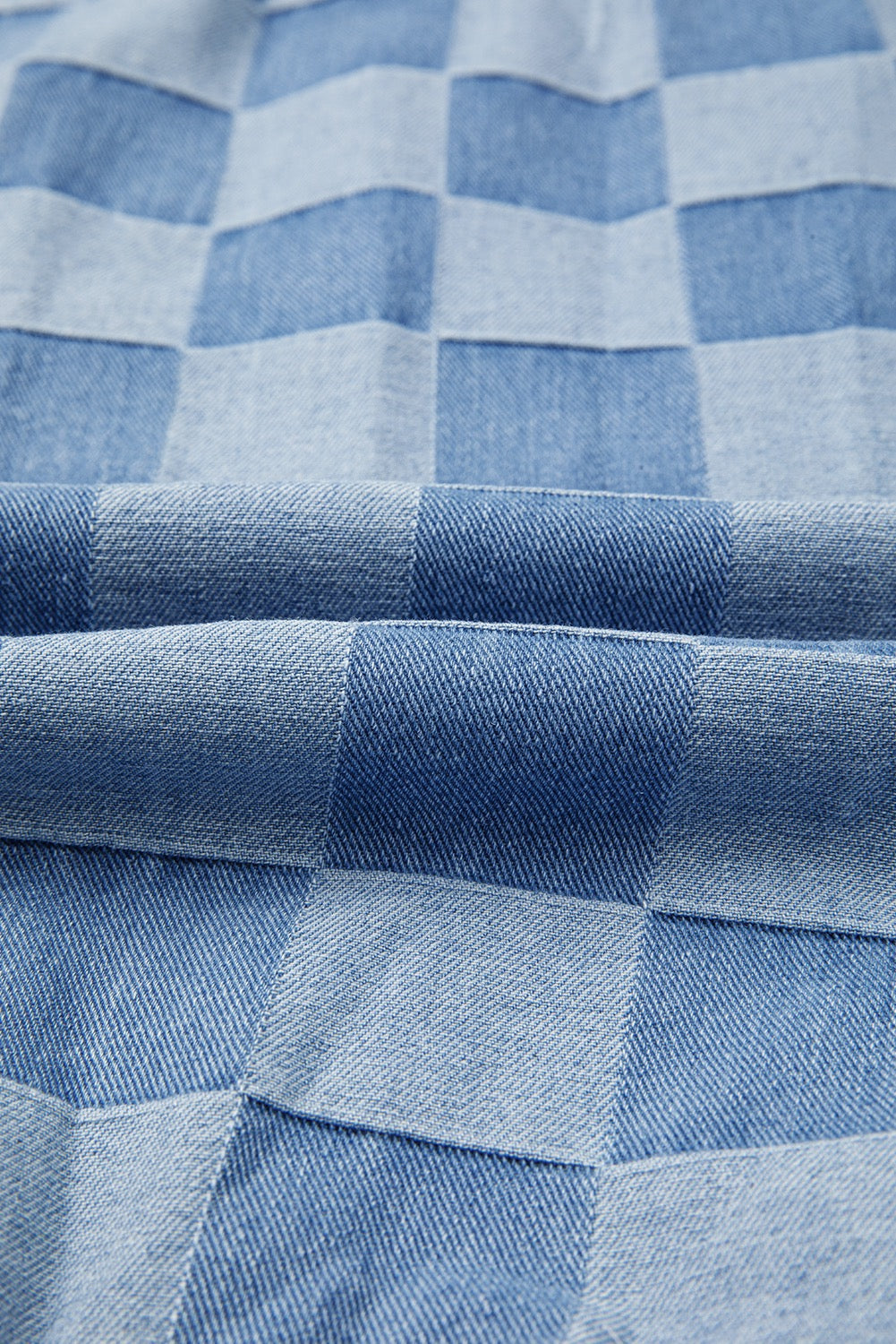 Checkerboard Oversized Denim Pullover