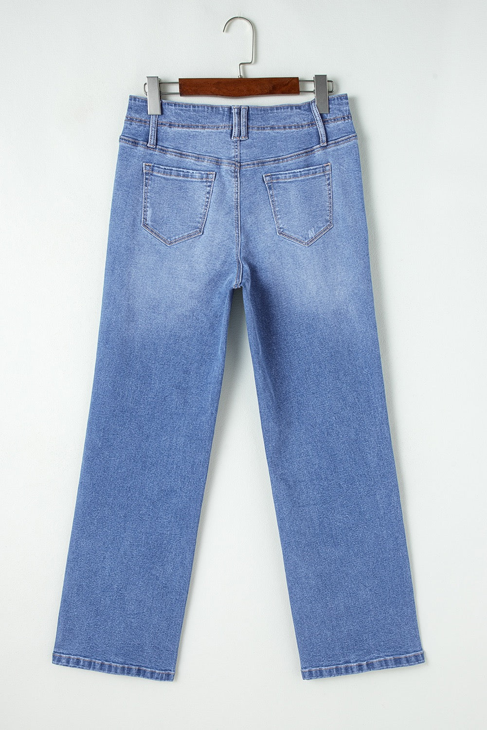 High Waist, Loose Fit, Straight Leg Cropped Jeans