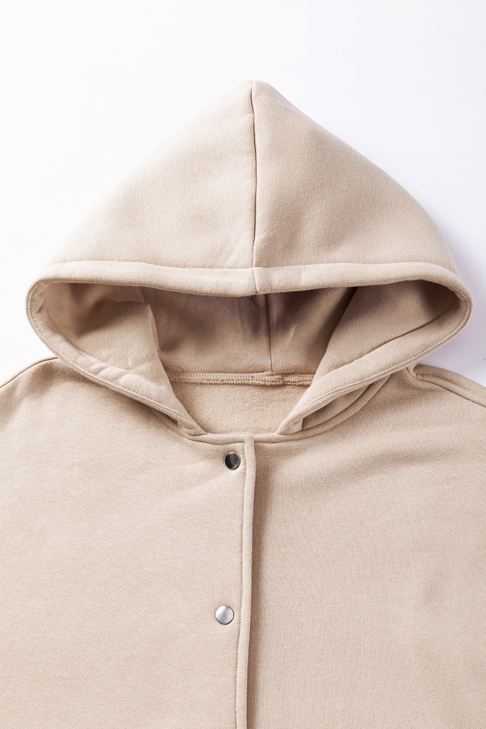 Beige Pocketed Loose Fit Hoodie