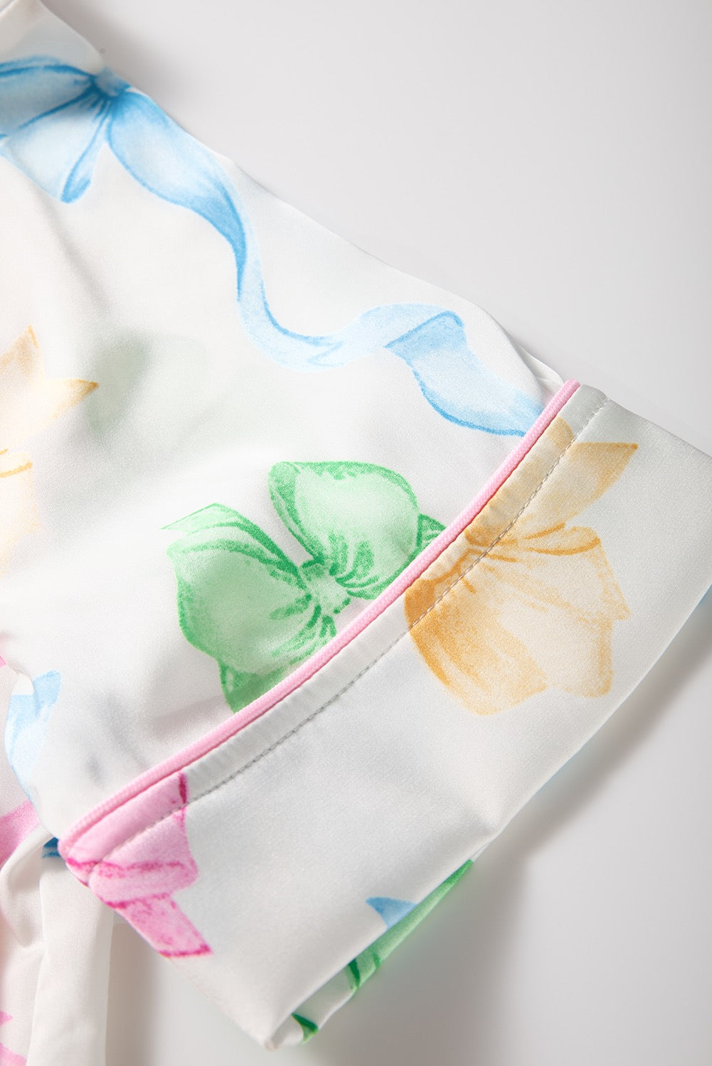 Bow Print Pajama Shorts Set
