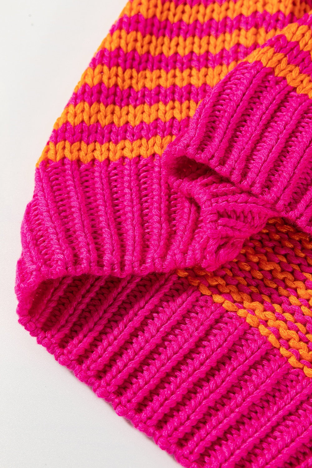 3/4 Sleeve Pink Striped Sweater