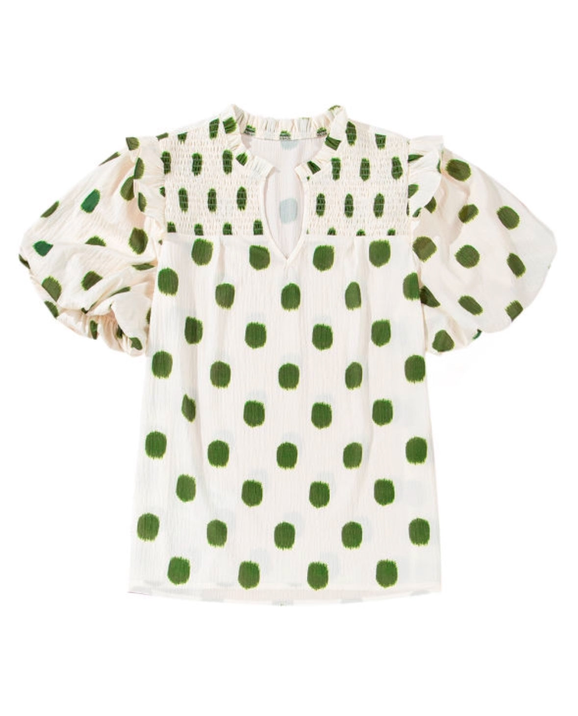 Green Polka Dot Top