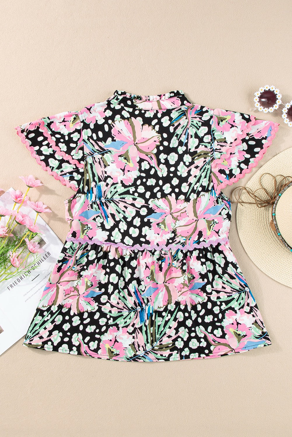 Floral Pink Ric Rac Blouse