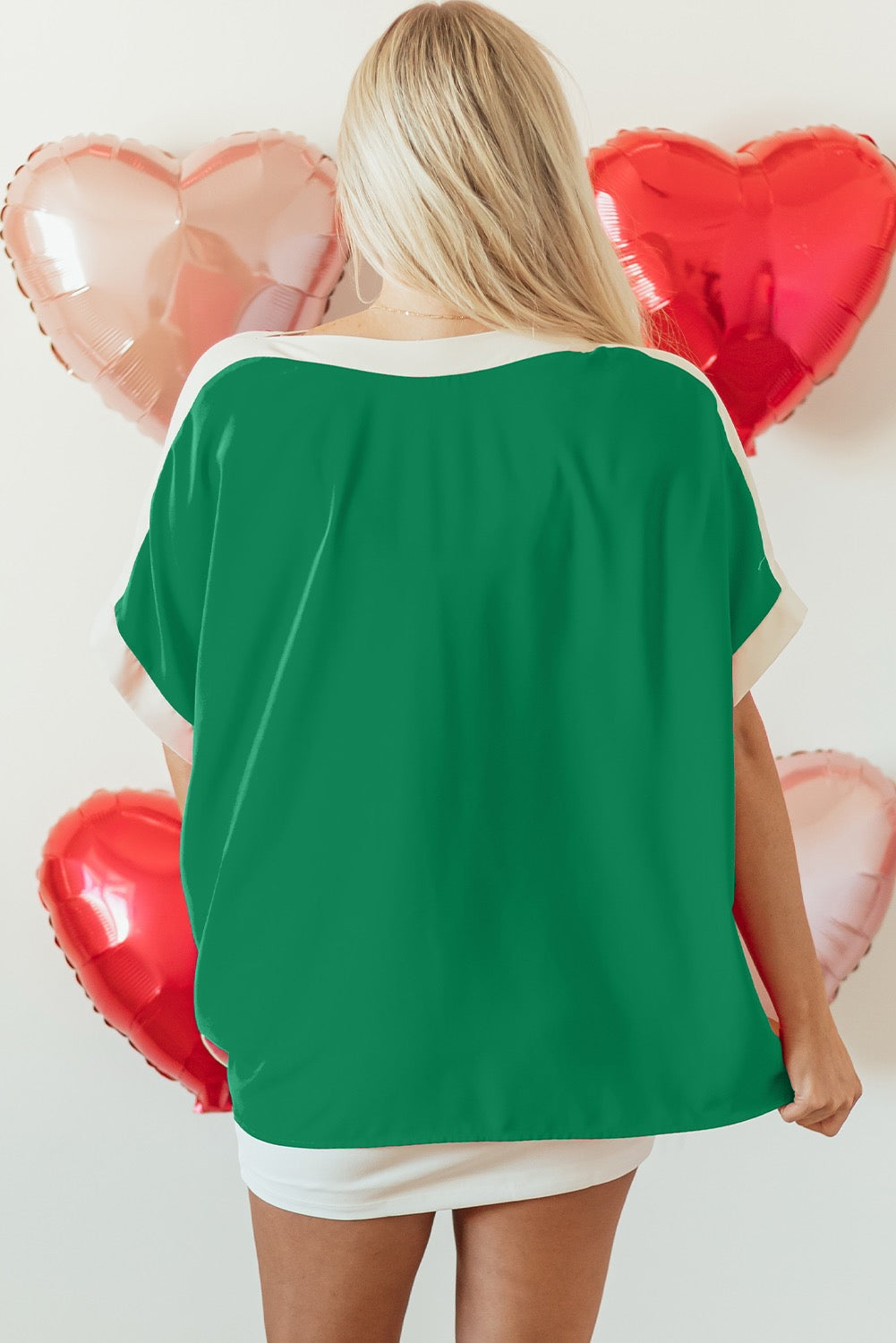 Oversized Tunic Blouse, Green