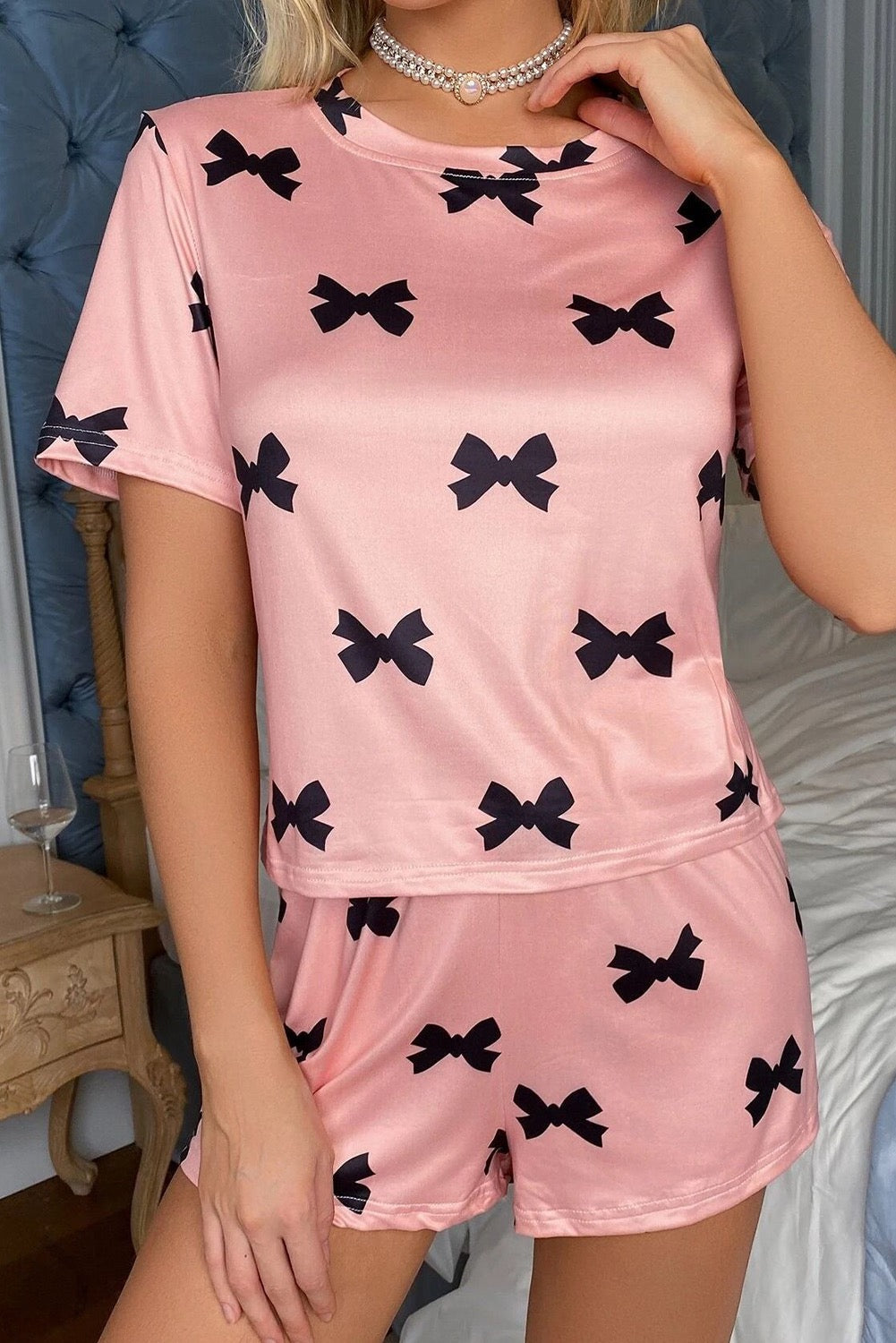 Pink Bow Lounge Set