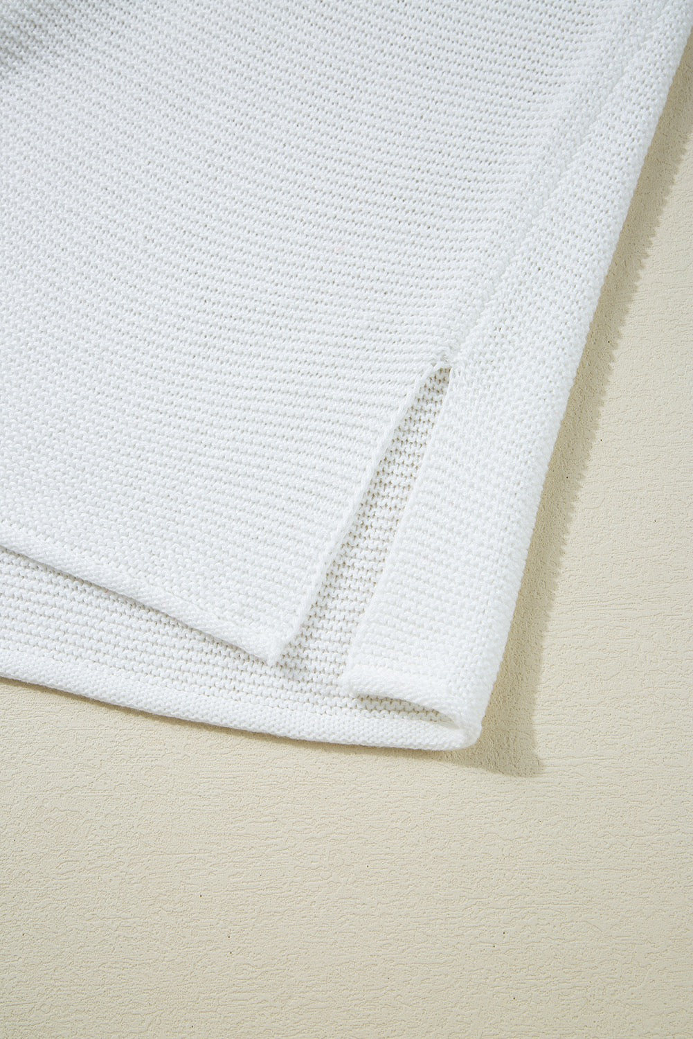 White Sweater Tee with Side Slits