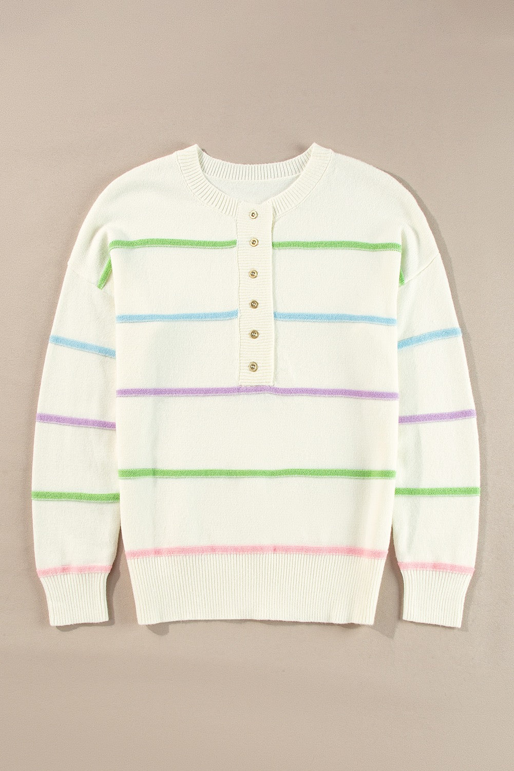 White Stripe Baggy Sweater