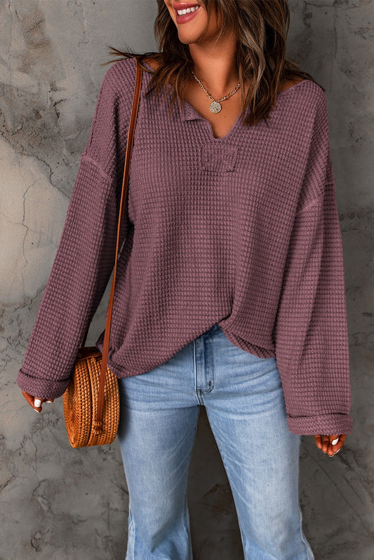 Waffle Knit Loose Fit Tee