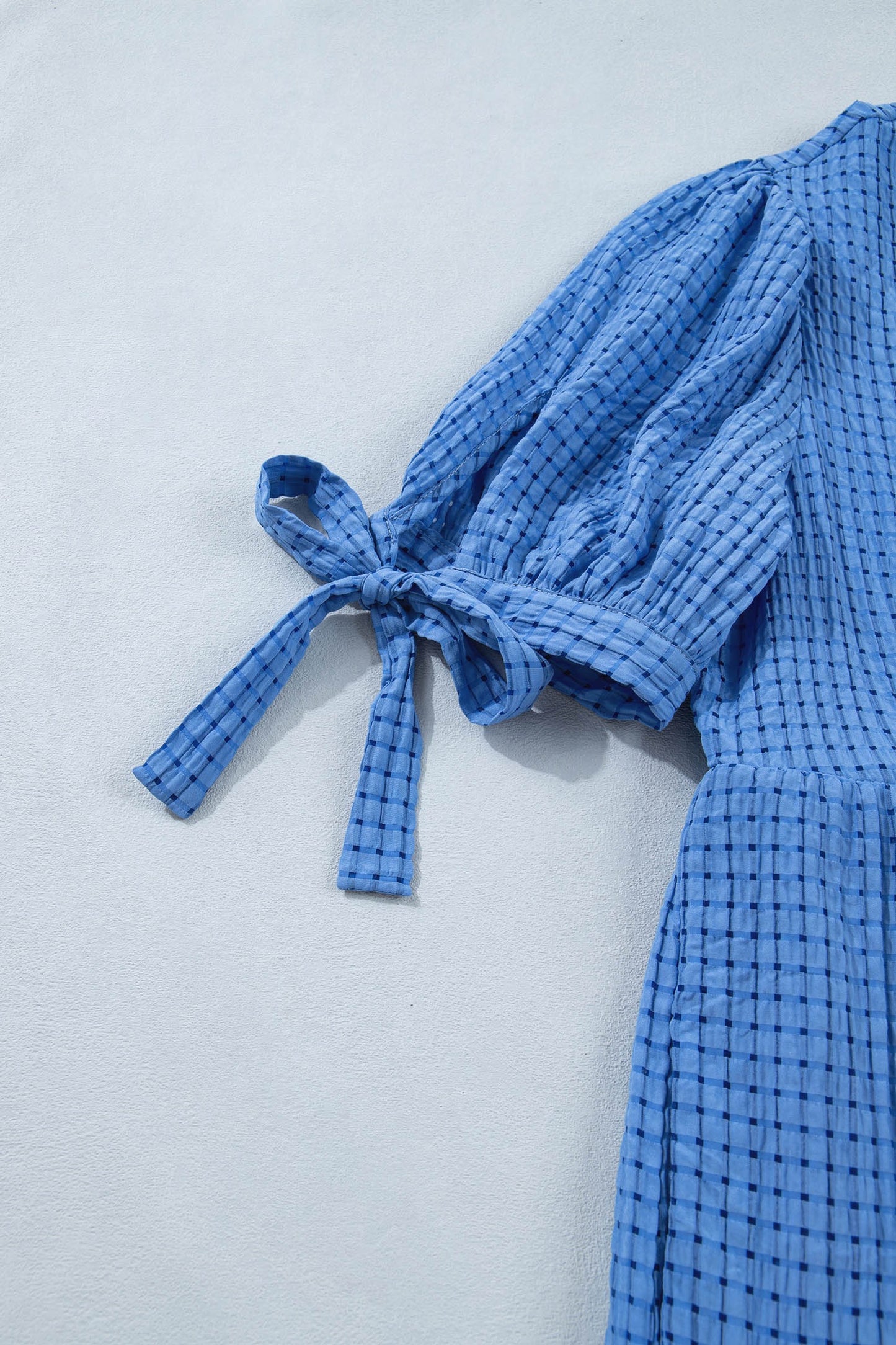 Blue Gingham Maxi Dress